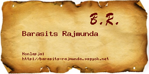 Barasits Rajmunda névjegykártya